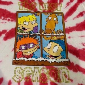 Nickelodeon Rugrats Christmas Tie‎ Dye Long Sleeve T Shirt NWOT 1X Cropped